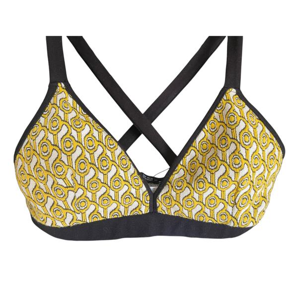NWT Zara Yellow/Black/White Bralette Size Small - Picture 3 of 6
